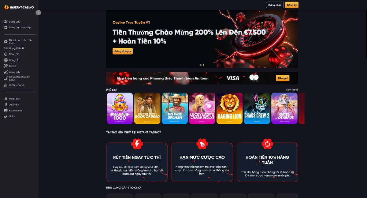 Instant Casino - Dự đoán kết quả mọi giải đấu bóng đá và nhận thưởng lớn